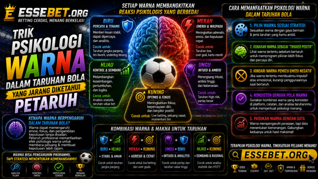 Trik Psikologi Warna dalam Taruhan Bola yang Jarang Diketahui Petaruh